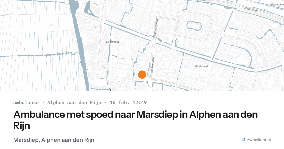 Ambulance met spoed naar Marsdiep in Alphen aan den Rijn — 15 feb 2026