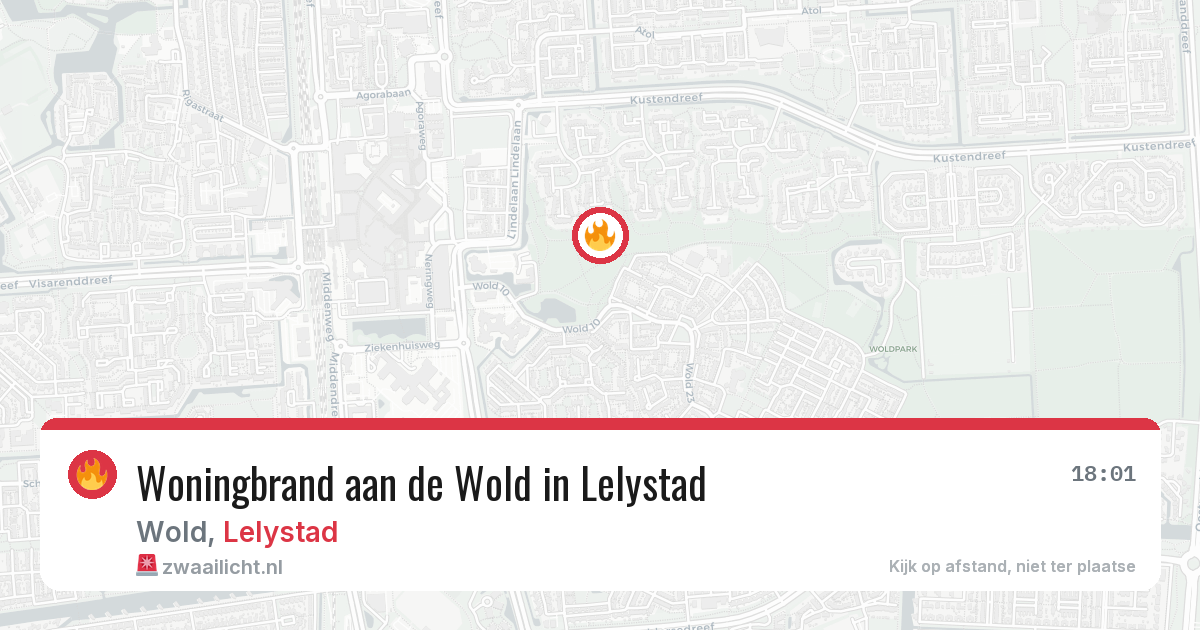 Woningbrand aan de Wold in Lelystad — 12 aug 2026