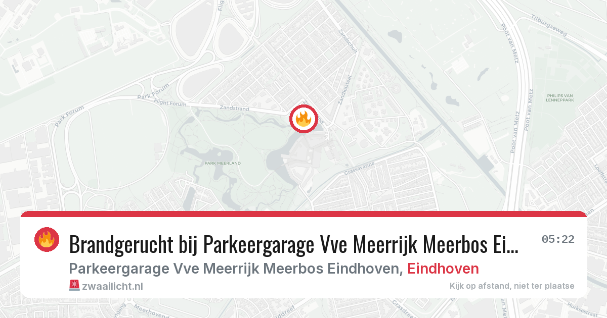 Brandgerucht bij Parkeergarage Vve Meerrijk Meerbos Eindhoven in Eindhoven — 28 mrt 2026