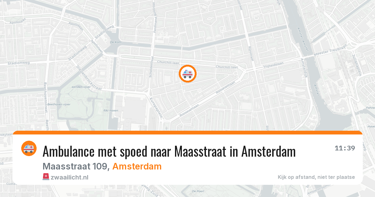 Ambulance met spoed naar Maasstraat in Amsterdam — 12 jun 2026