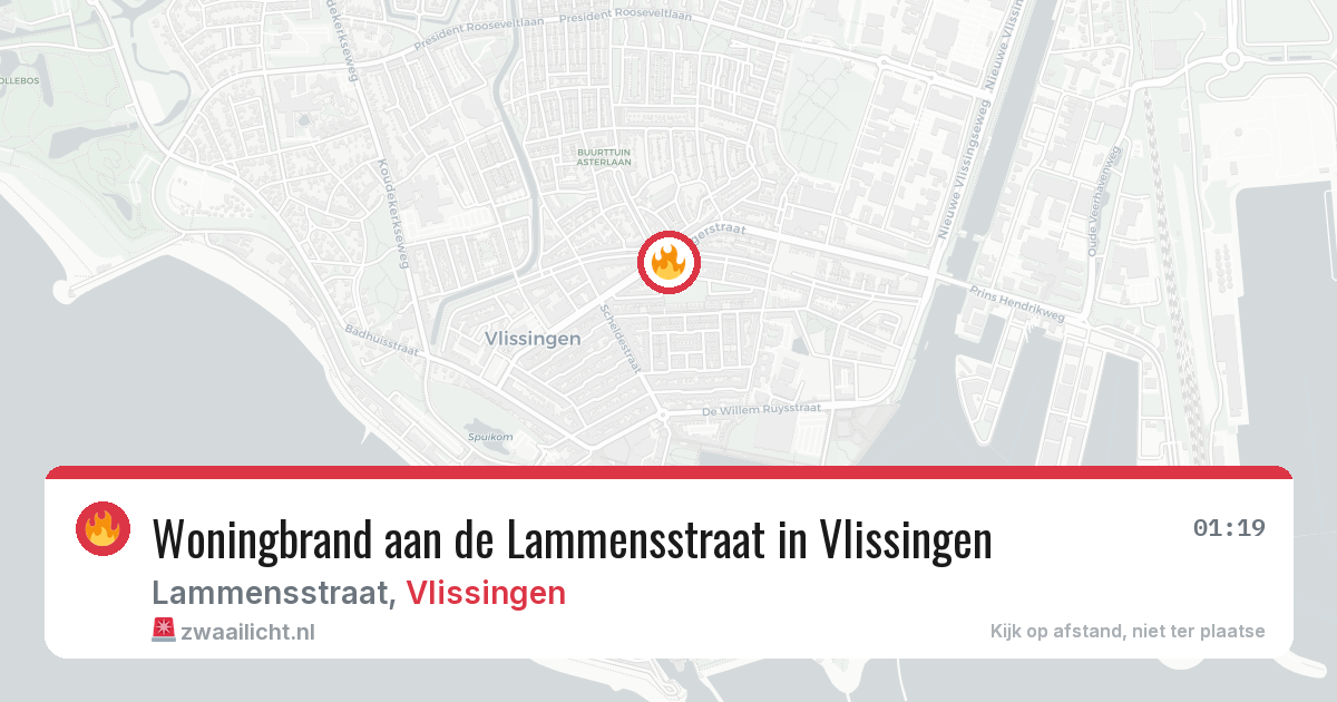 Woningbrand aan de Lammensstraat in Vlissingen — 7 jun 2026