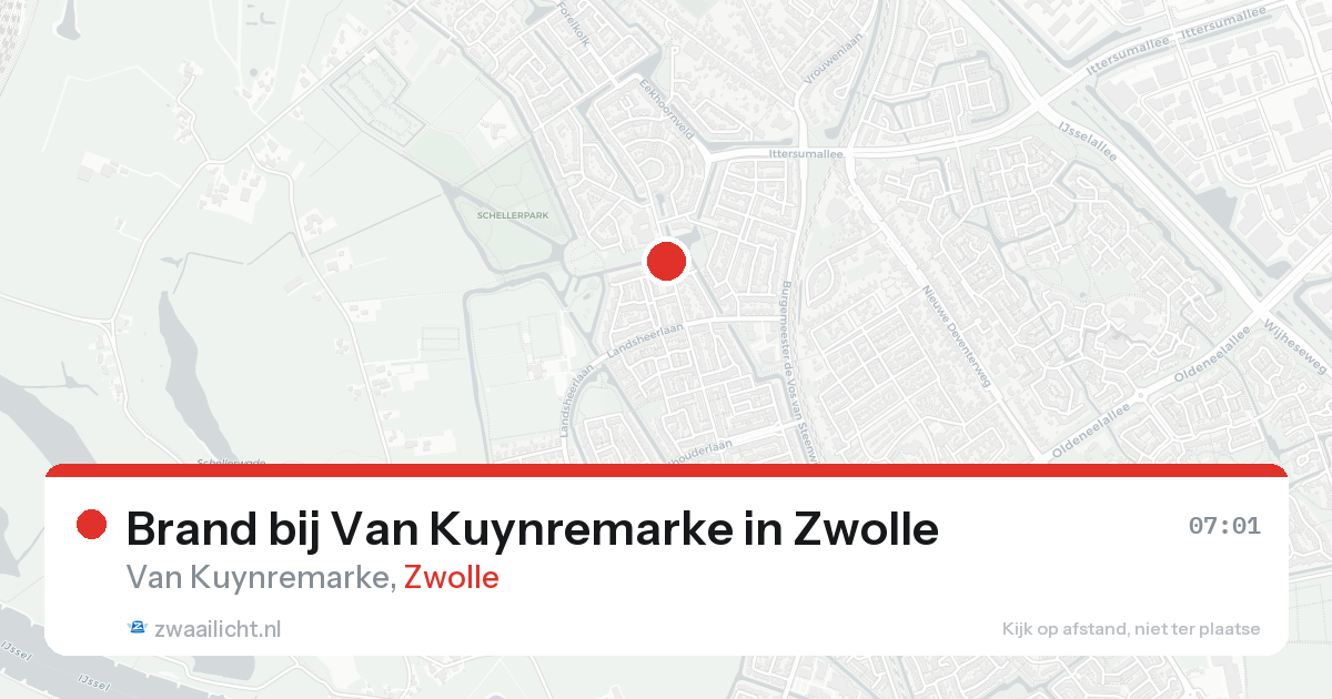 Brand bij Van Kuynremarke in Zwolle — 24 aug 2026