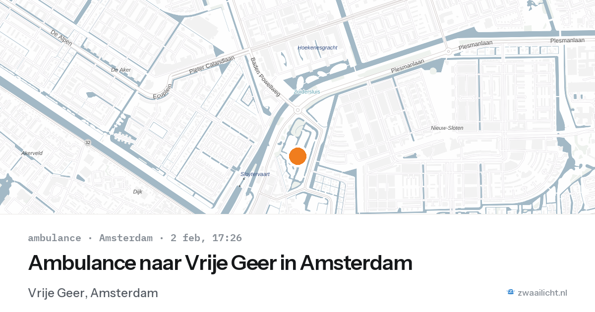 Ambulance naar Vrije Geer in Amsterdam — 2 feb 2026