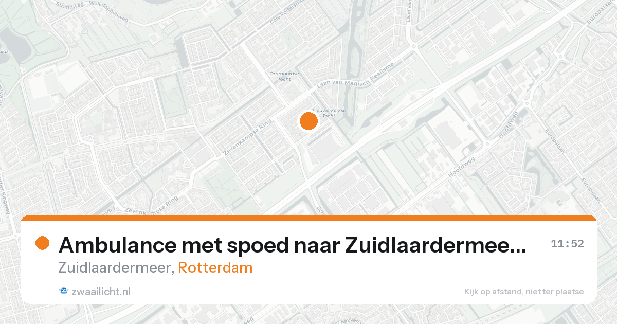 Ambulance met spoed naar Zuidlaardermeer in Rotterdam — 26 mei 2026