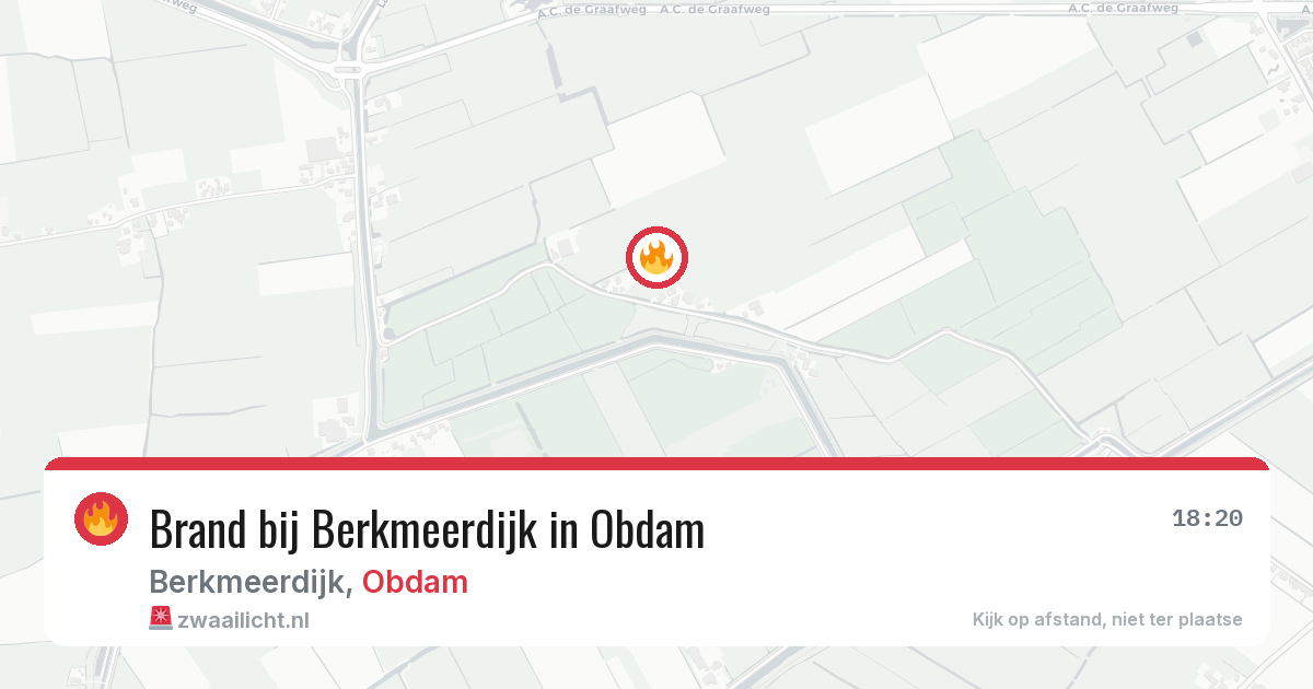 Brand bij Berkmeerdijk in Obdam — 30 jul 2026