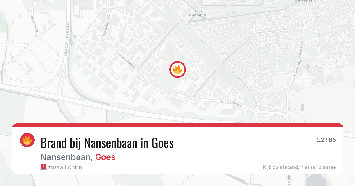 Brand bij Nansenbaan in Goes — 14 aug 2026