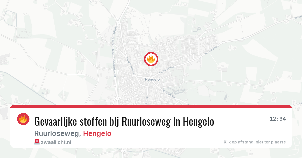Gevaarlijke stoffen bij Ruurloseweg in Hengelo — 18 jun 2026