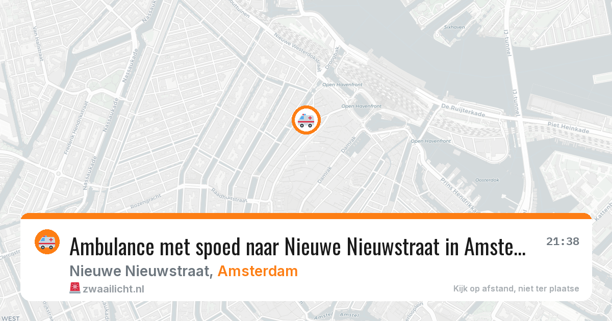 Ambulance met spoed naar Nieuwe Nieuwstraat in Amsterdam — 11 apr 2026