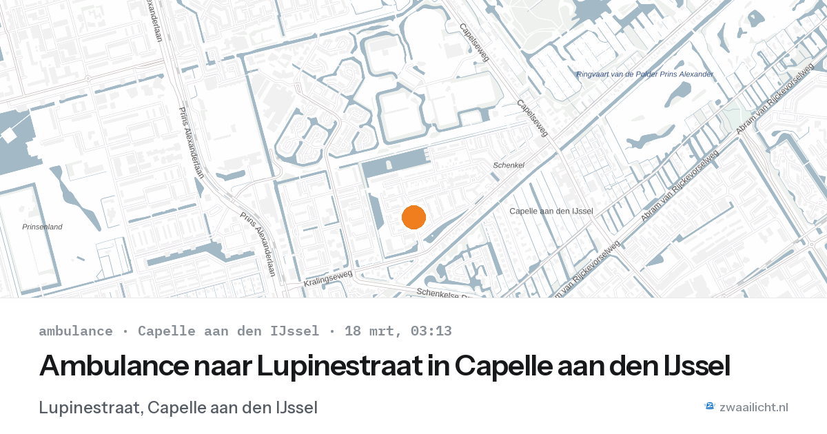 Ambulance naar Lupinestraat in Capelle aan den IJssel — 18 mrt 2026