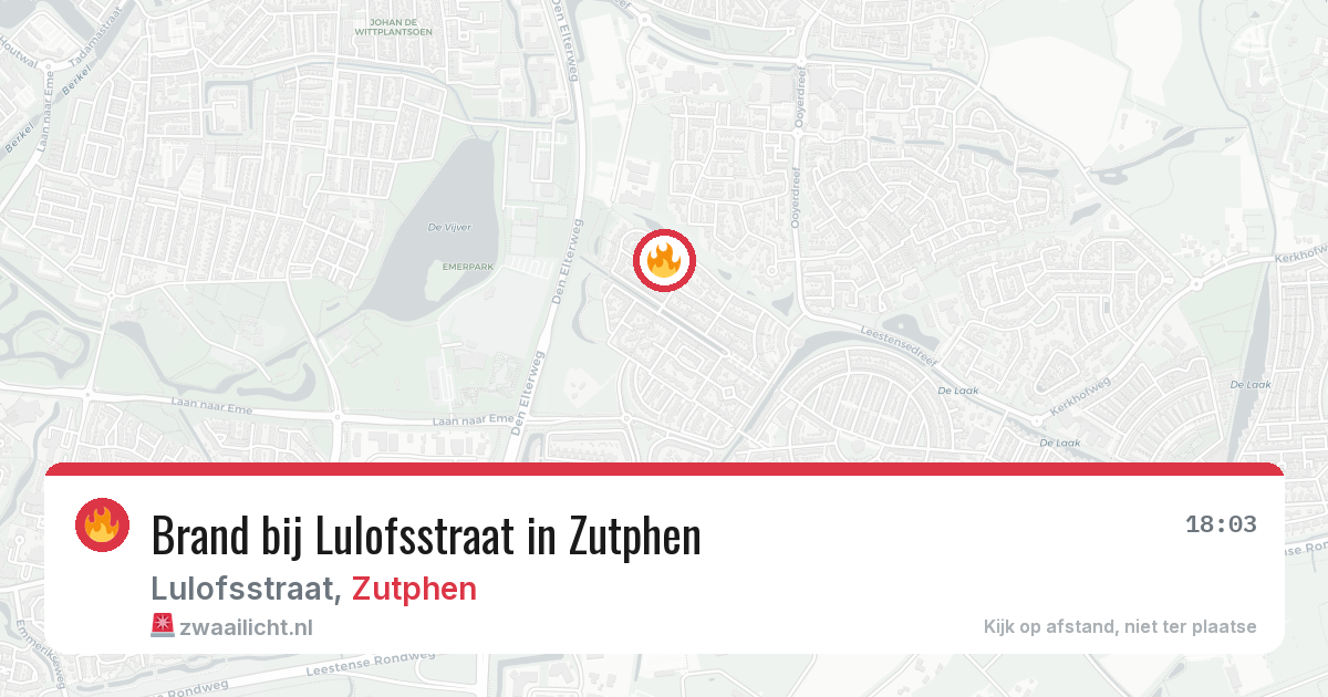 Brand bij Lulofsstraat in Zutphen — 21 jun 2026