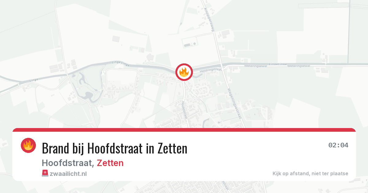Brand bij Hoofdstraat in Zetten — 30 jan 2026