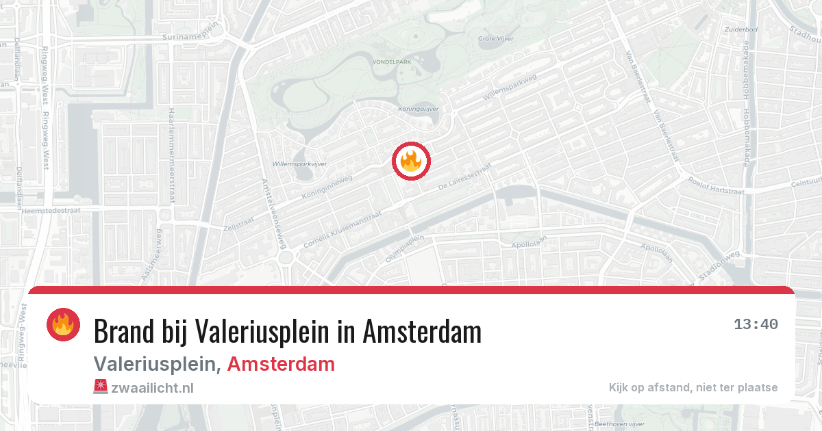 Brand bij Valeriusplein in Amsterdam — 7 aug 2026