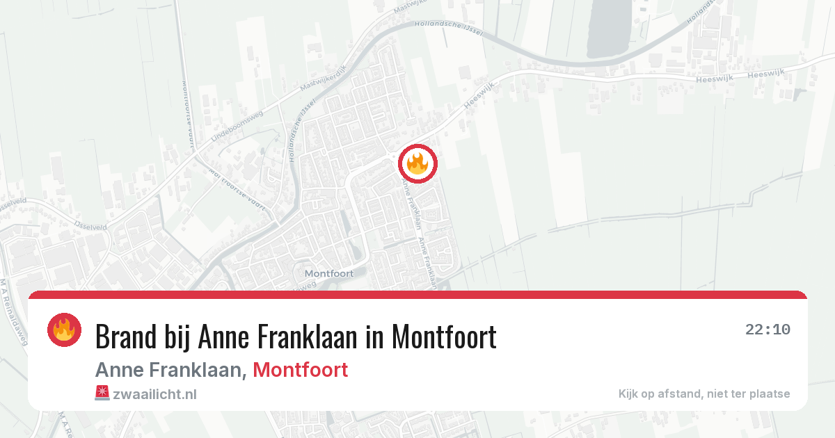 Brand bij Anne Franklaan in Montfoort — 9 jun 2026