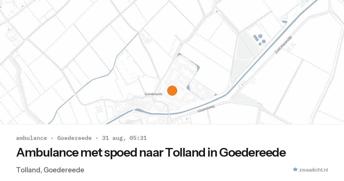 Ambulance met spoed naar Tolland in Goedereede — 31 aug 2026