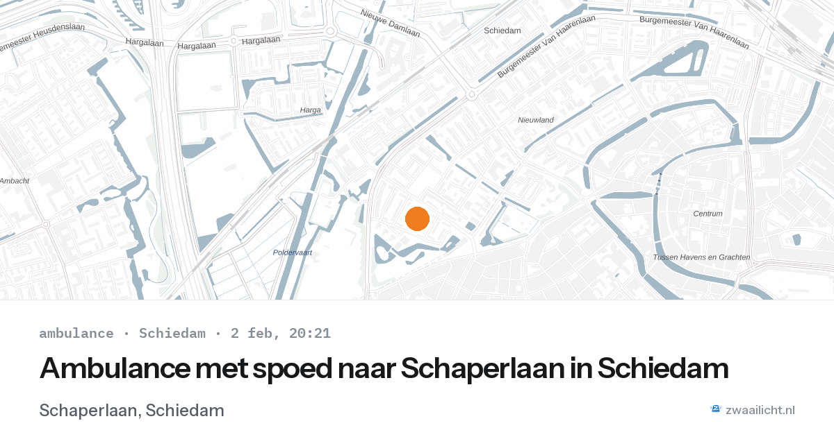 Ambulance met spoed naar Schaperlaan in Schiedam — 2 feb 2026
