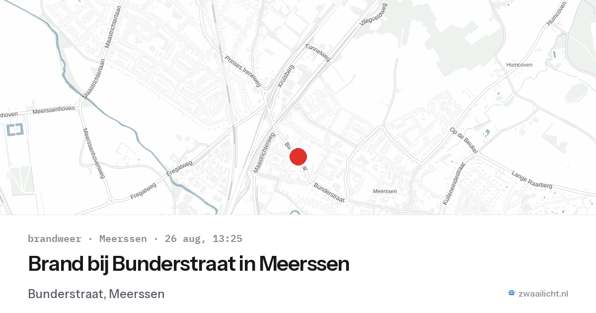 Brand bij Bunderstraat in Meerssen — 26 aug 2026