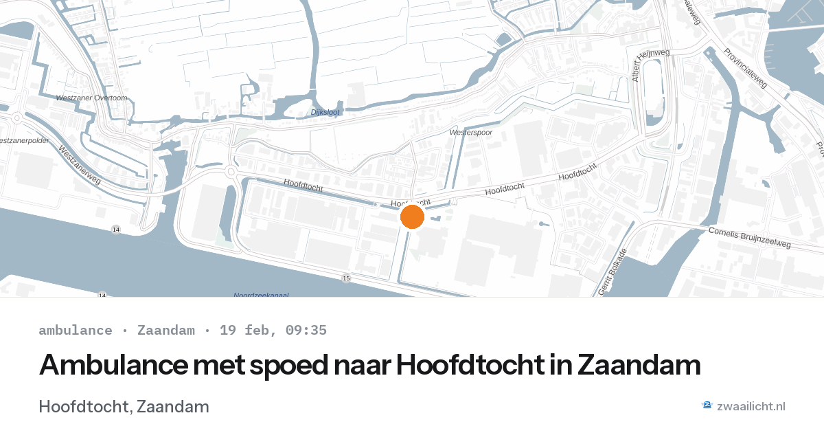 Ambulance met spoed naar Hoofdtocht in Zaandam — 19 feb 2026