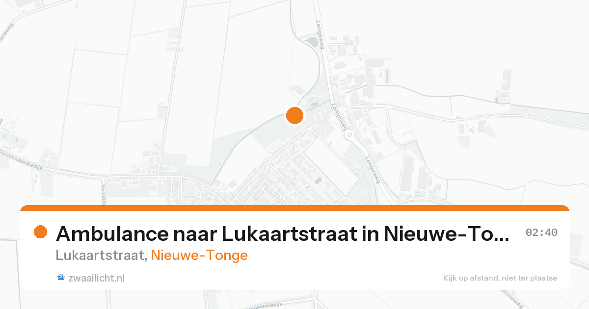 Ambulance naar Lukaartstraat in Nieuwe-Tonge — 17 aug 2026