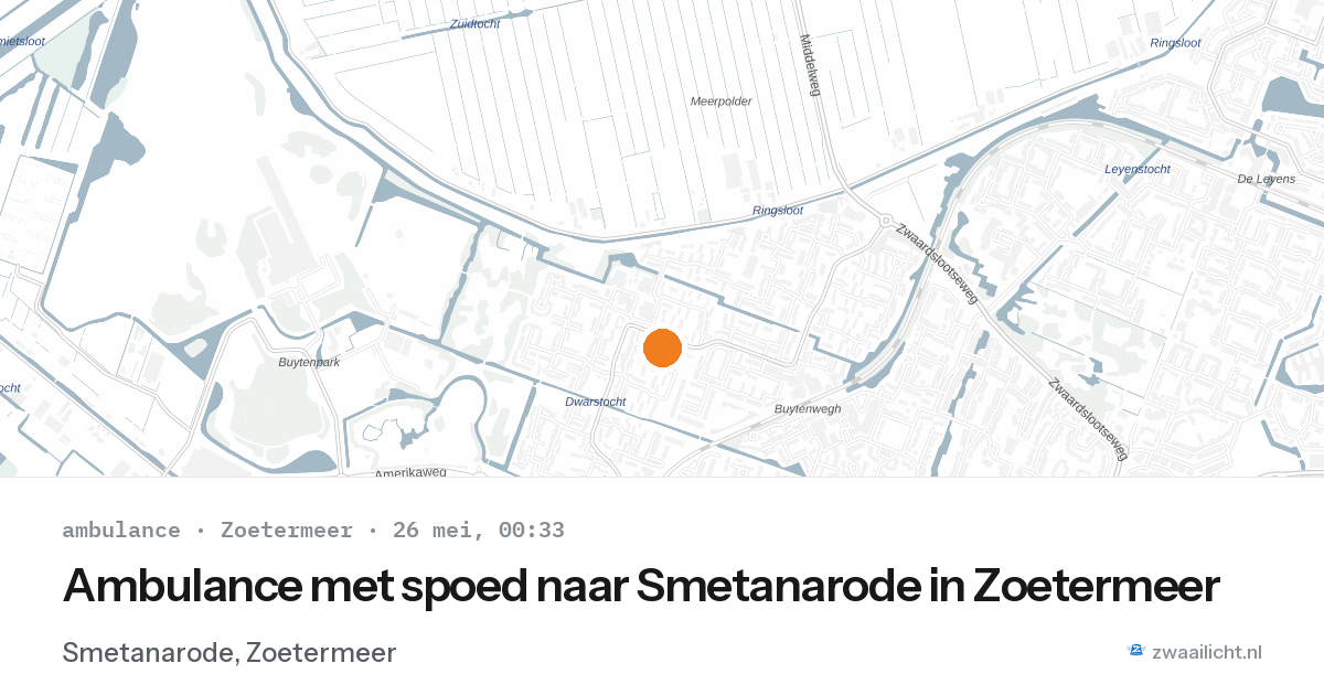 Ambulance met spoed naar Smetanarode in Zoetermeer — 25 mei 2026