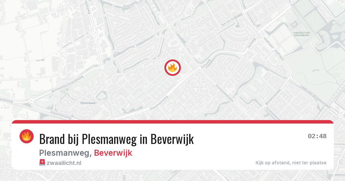 Brand bij Plesmanweg in Beverwijk — 5 aug 2026