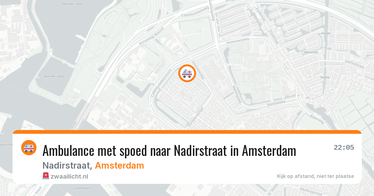 Ambulance met spoed naar Nadirstraat in Amsterdam — 6 aug 2026