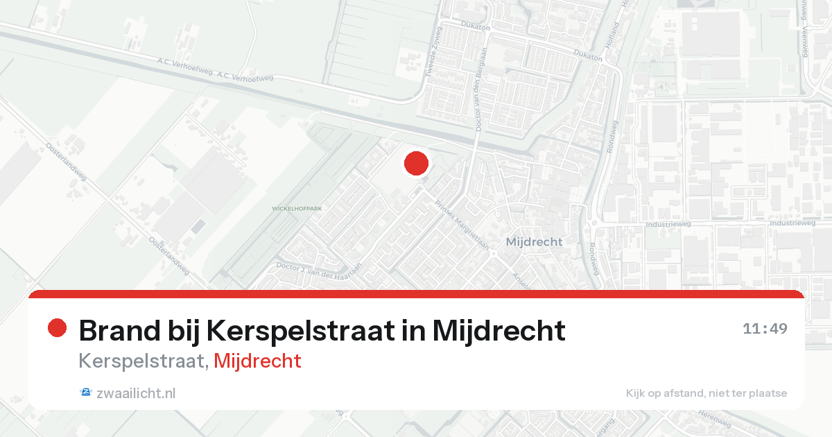 Brand bij Kerspelstraat in Mijdrecht — 15 aug 2026