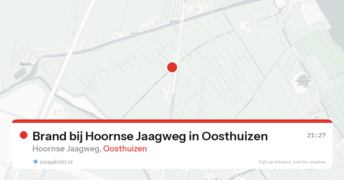 Brand bij Hoornse Jaagweg in Oosthuizen — 24 aug 2026