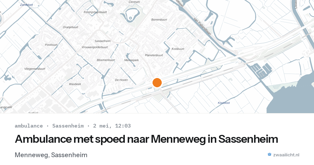Ambulance met spoed naar Menneweg in Sassenheim — 2 mei 2026