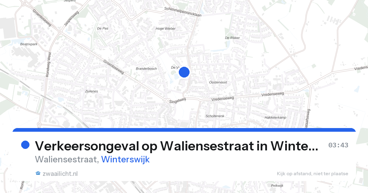 Verkeersongeval op Waliensestraat in Winterswijk — 7 mrt 2026