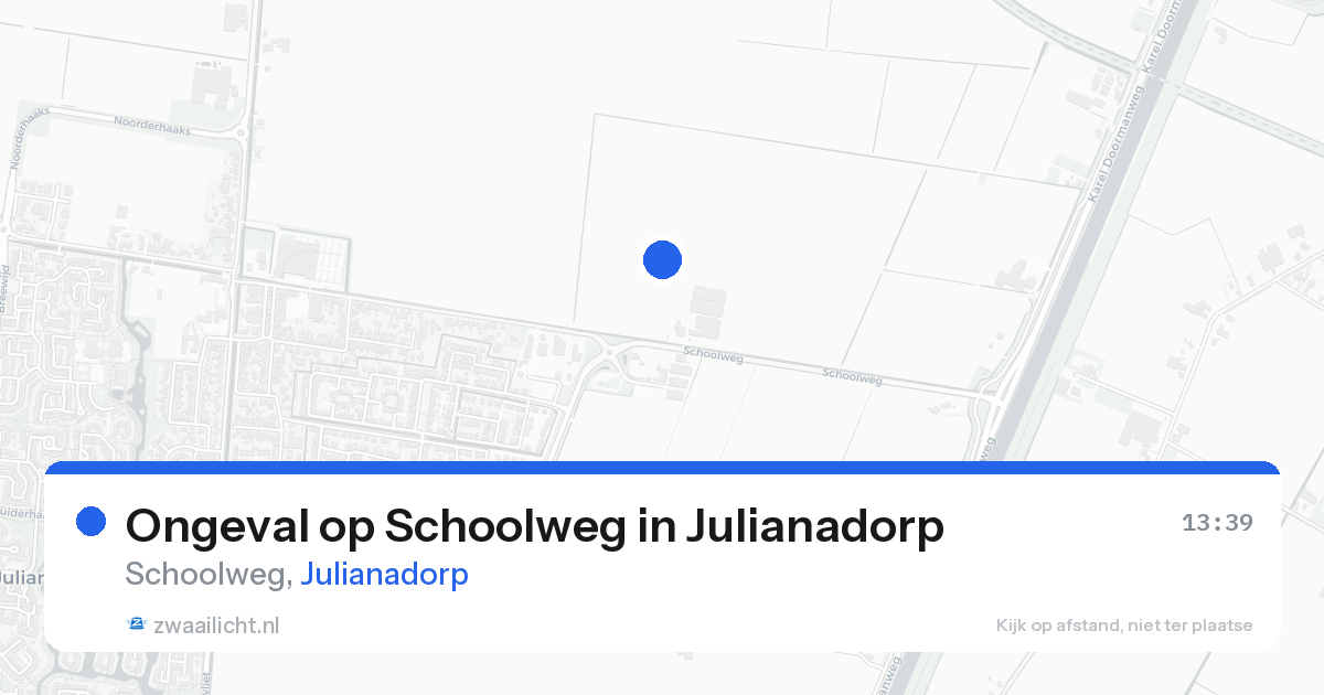 Ongeval op Schoolweg in Julianadorp — 15 aug 2026