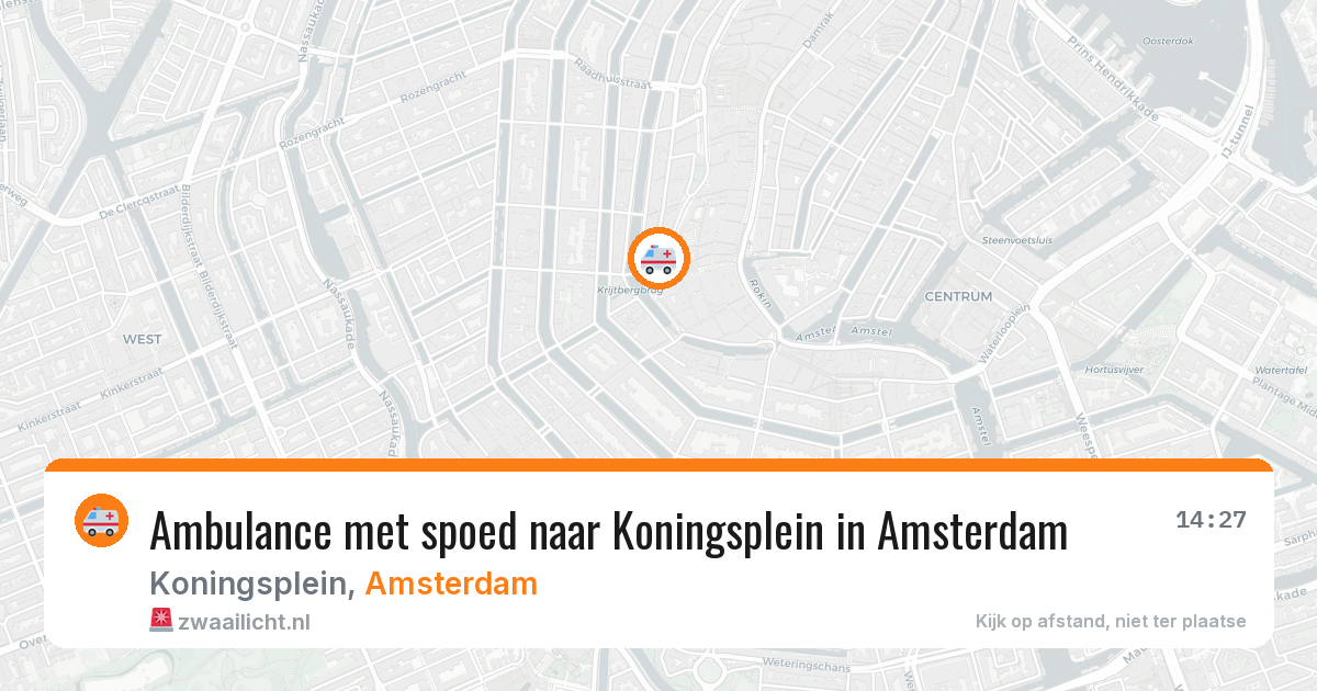 Ambulance met spoed naar Koningsplein in Amsterdam — 29 jun 2026