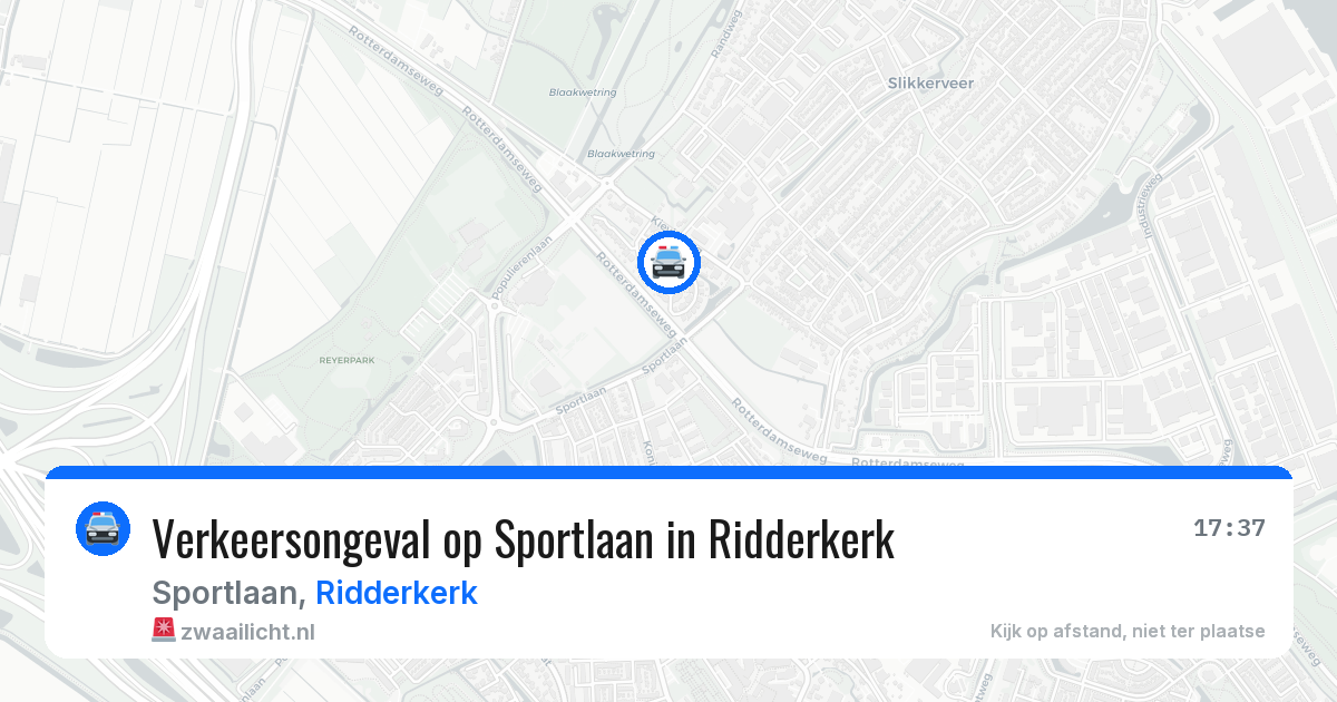 Verkeersongeval op Sportlaan in Ridderkerk — 25 jun 2026