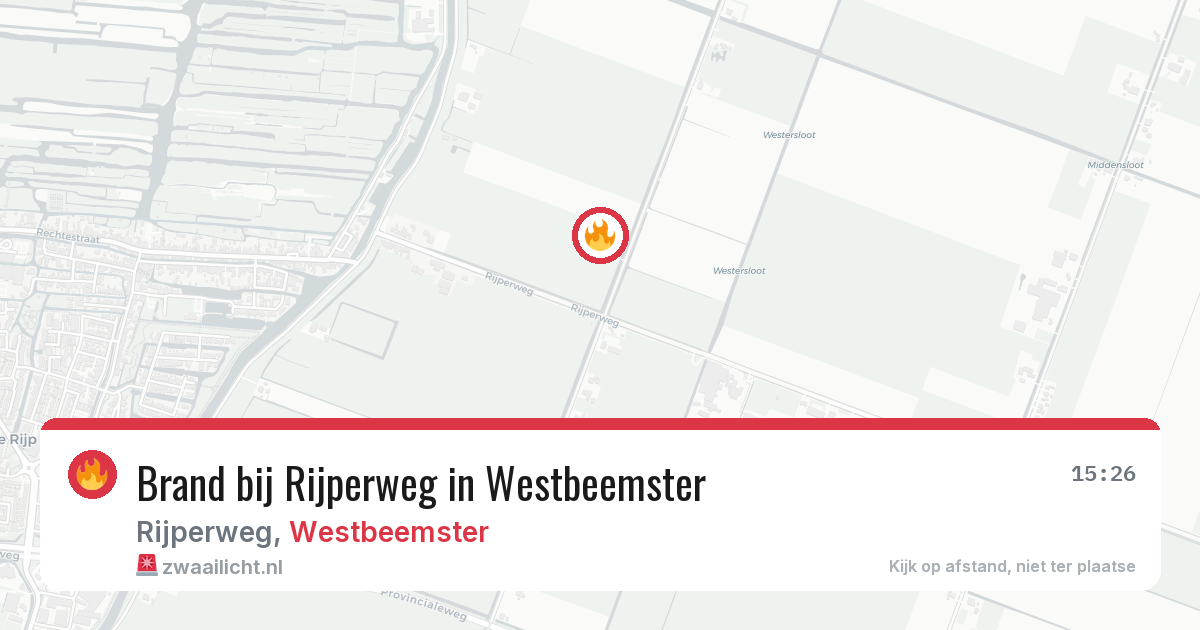 Brand bij Rijperweg in Westbeemster — 16 feb 2026