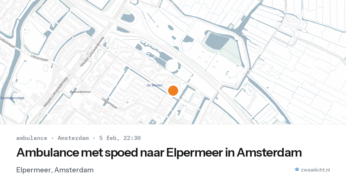 Ambulance met spoed naar Elpermeer in Amsterdam — 5 feb 2026