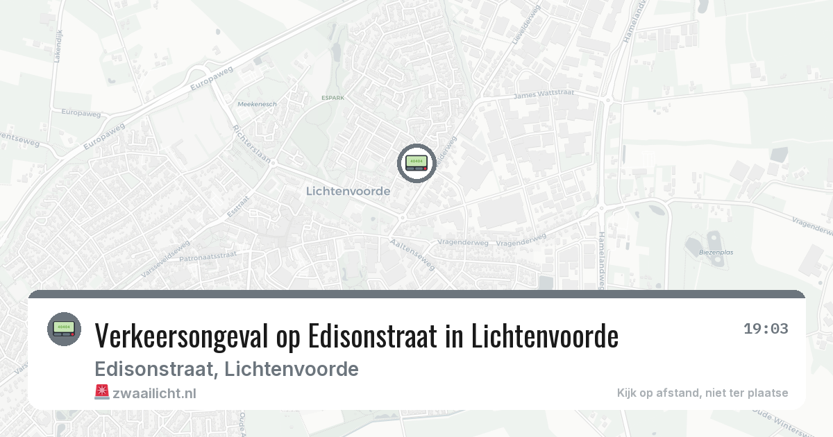Verkeersongeval op Edisonstraat in Lichtenvoorde — 18 jul 2026
