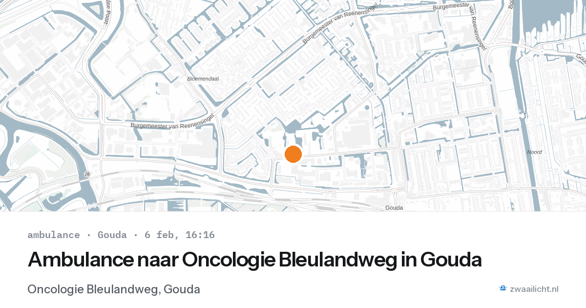 Ambulance naar Oncologie Bleulandweg in Gouda — 6 feb 2026