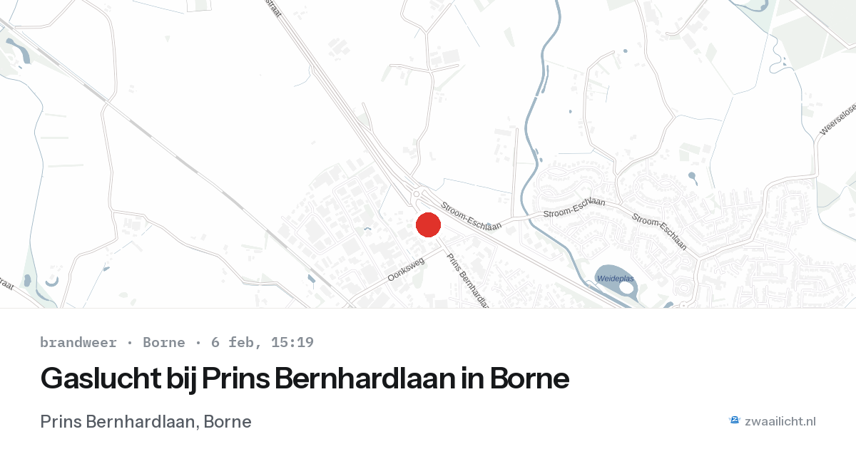 Gaslucht bij Prins Bernhardlaan in Borne — 6 feb 2026