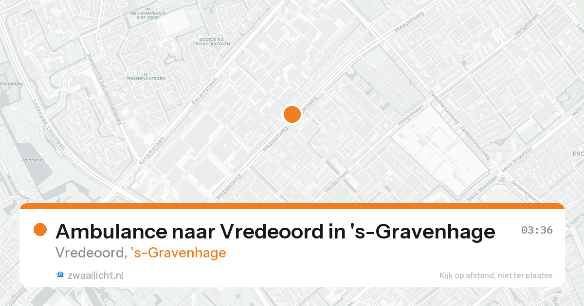 Ambulance naar Vredeoord in 's-Gravenhage — 19 aug 2026