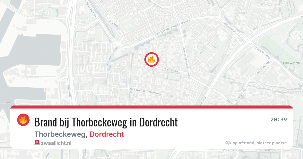 Brand bij Thorbeckeweg in Dordrecht — 31 mei 2026