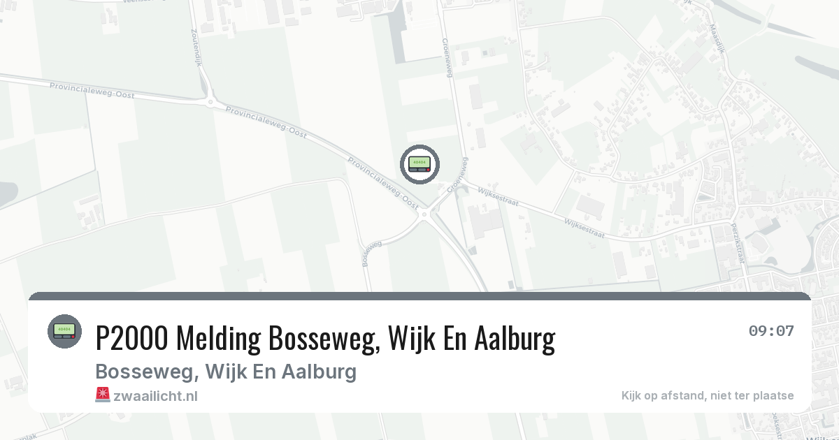 P2000 Melding Bosseweg, Wijk En Aalburg — 8 jul 2026