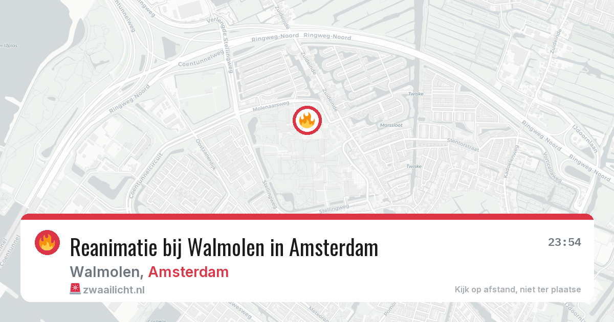 Reanimatie bij Walmolen in Amsterdam — 16 jun 2026