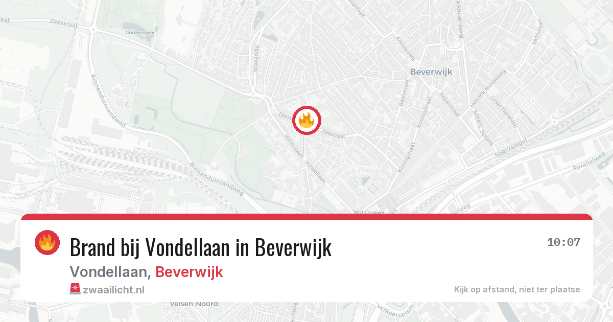 Brand bij Vondellaan in Beverwijk — 20 mrt 2026