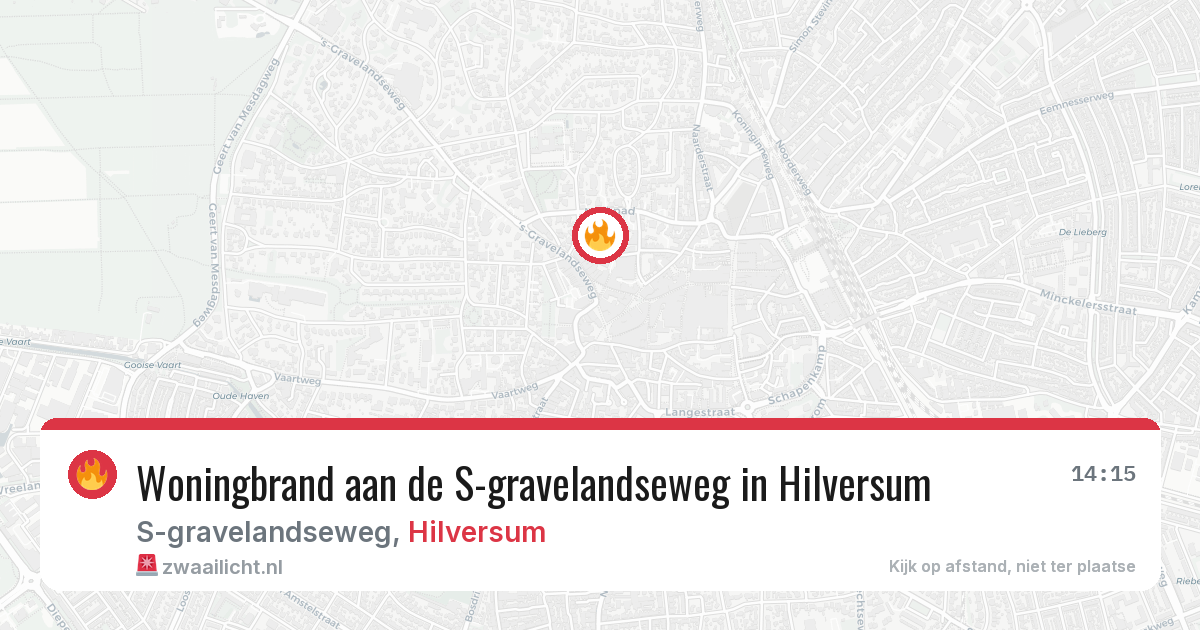 Woningbrand aan de S-gravelandseweg in Hilversum — 29 mrt 2026