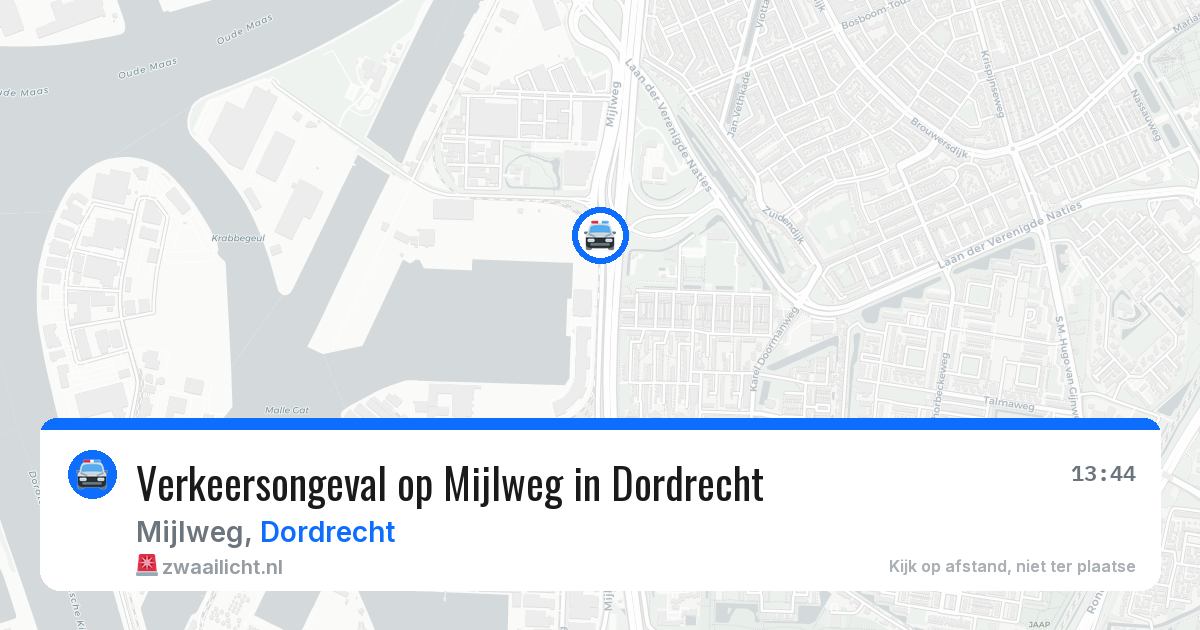 Verkeersongeval op Mijlweg in Dordrecht — 10 jul 2026