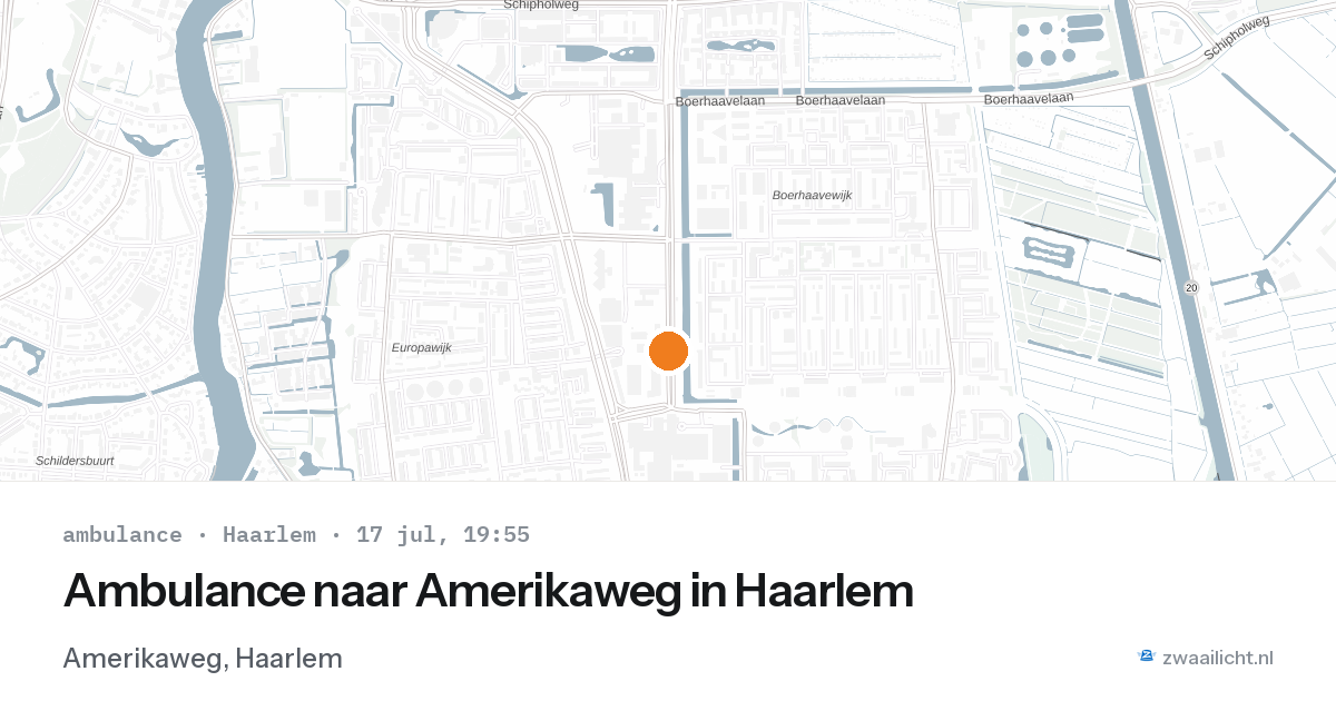 Ambulance naar Amerikaweg in Haarlem — 17 jul 2026