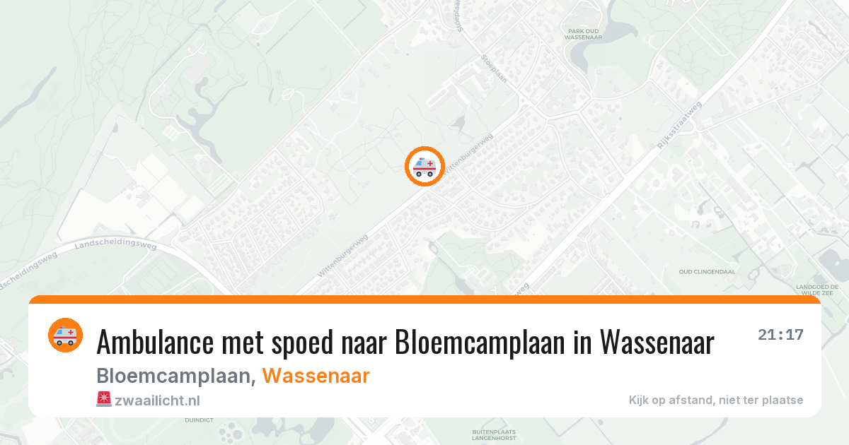 Ambulance met spoed naar Bloemcamplaan in Wassenaar — 22 mei 2026