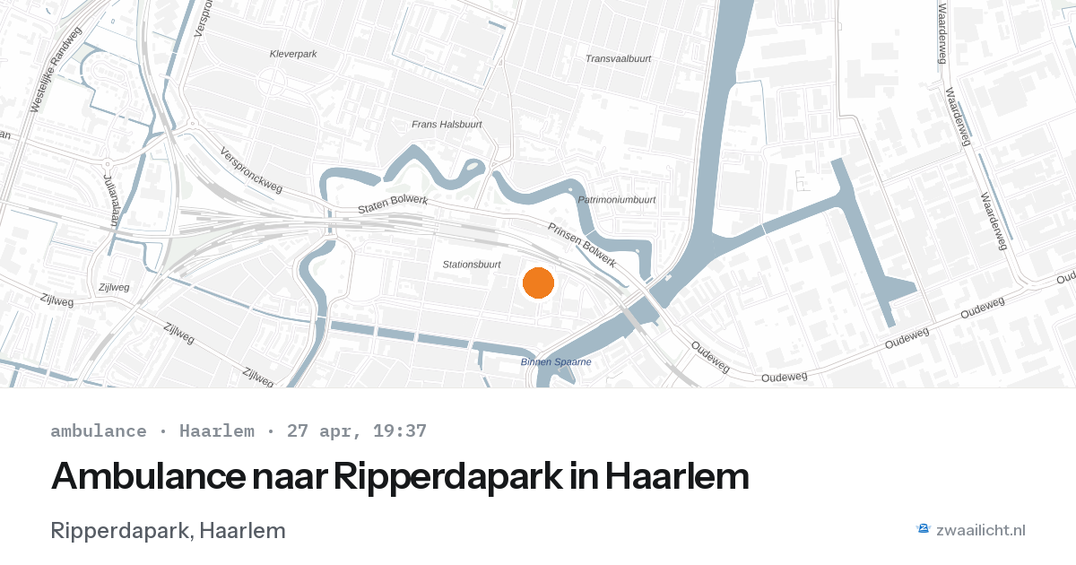Ambulance naar Ripperdapark in Haarlem — 27 apr 2026