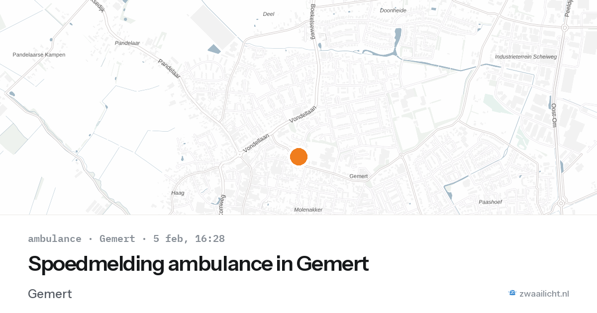 Spoedmelding ambulance in Gemert — 5 feb 2026