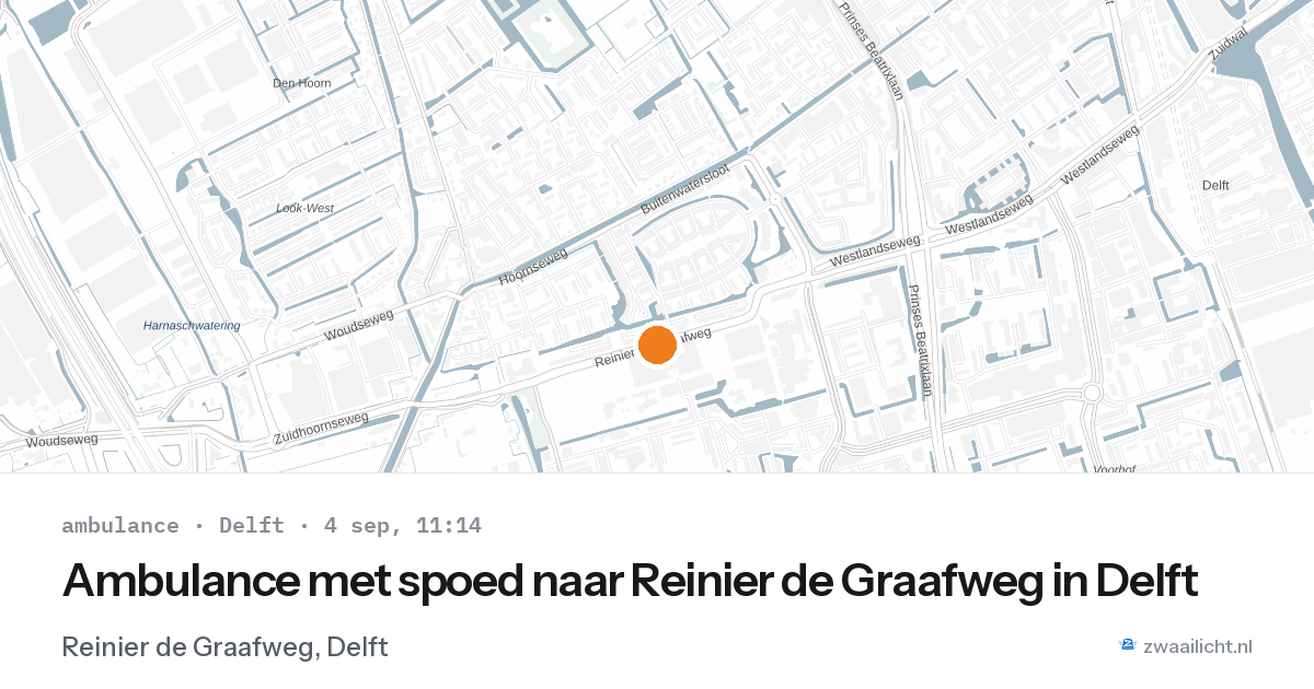Ambulance met spoed naar Reinier de Graafweg in Delft — 4 sep 2026