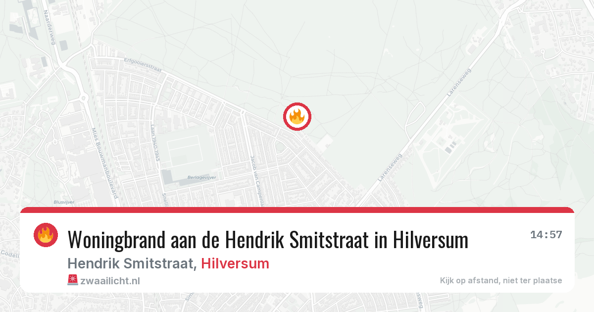 Woningbrand aan de Hendrik Smitstraat in Hilversum — 31 jul 2026
